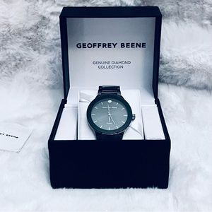 Geoffrey Beene Men’s Stainless Steel Genuine Diamond Watch